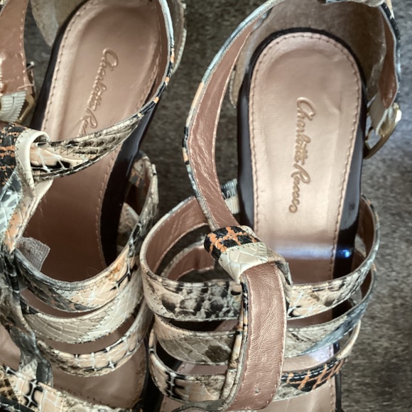 Charlotte Russe Multi Colored Strap Detail Peep Toe Heels - Picture 8 of 13